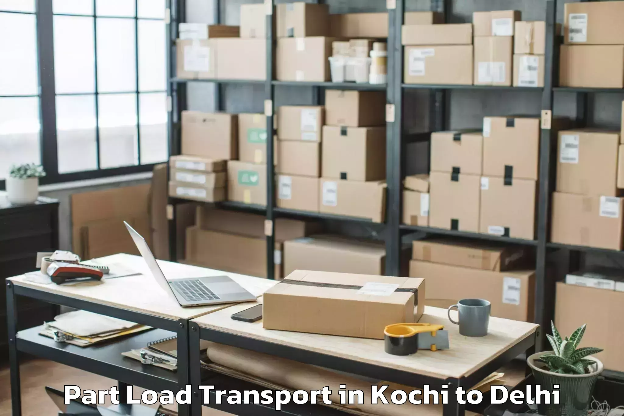 Easy Kochi to Naraina Industrial Estate Part Load Transport Booking